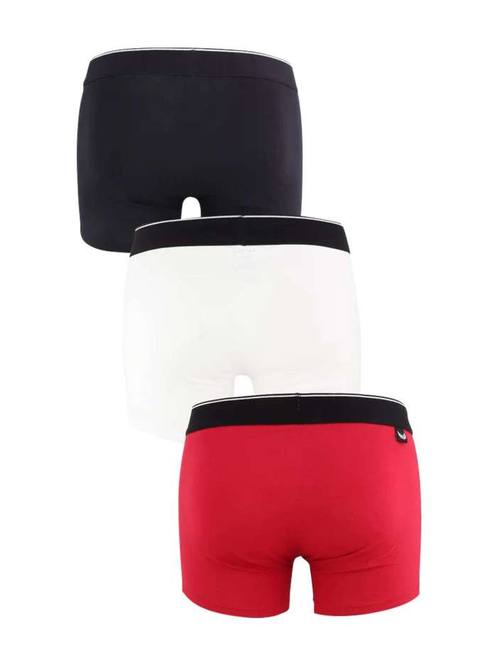 Lot de 3 boxers classiques en coton tricolore avec le nom de la marque - Image 2