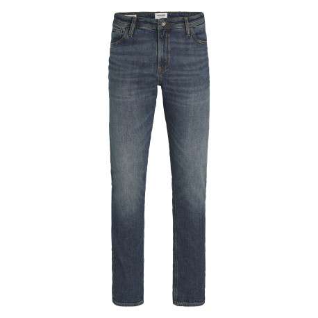 Jean en coton biologique bleu indigo délavé aux cuisses à coupe regular fit