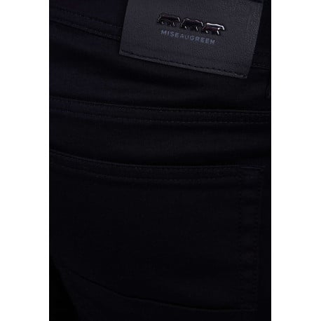 Jean noir uni avec une coupe modern-fit une taille mi-haute et le logo brodé - Image 4