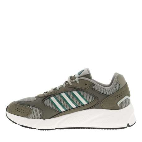 Baskets running kaki à talon plat et à lacets ronds avec logo vert