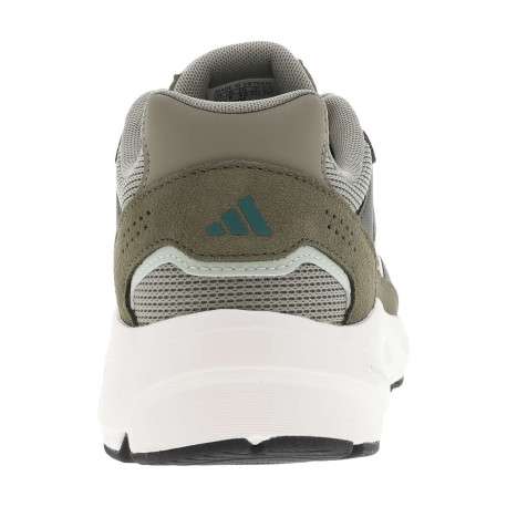 Baskets running kaki à talon plat et à lacets ronds avec logo vert - Image 6