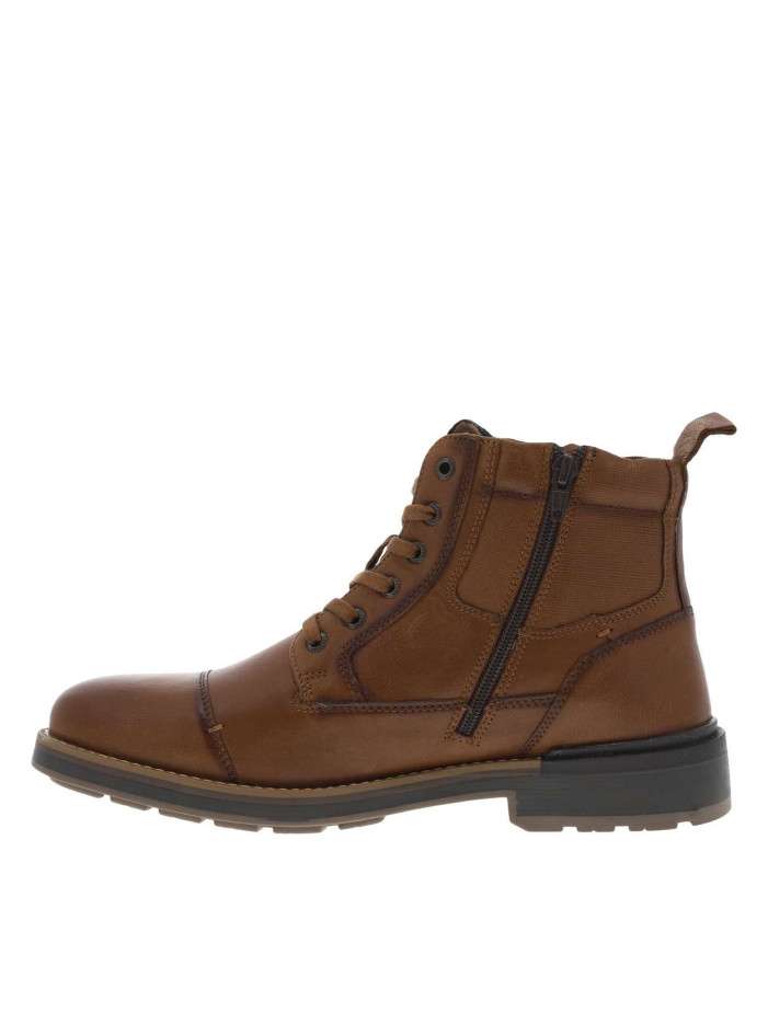 Bottines en cuir cognac à...