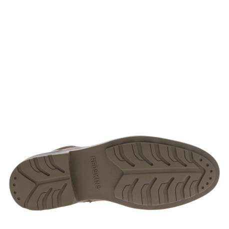 Bottines en cuir cognac à talon plat et à lacets plats et zip latéral - Image 5