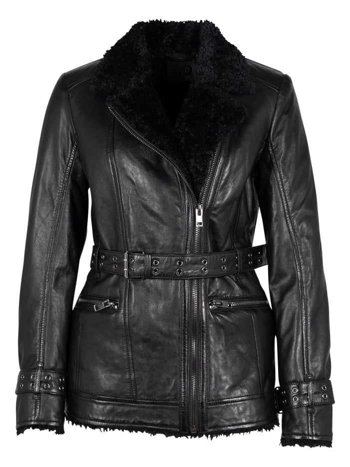 Parka en cuir de mouton...