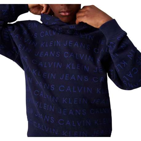 Sweat à capuche en coton nuit monogrammes avec une coupe droite - Image 3