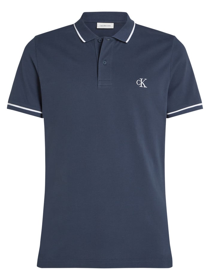 Polo en coton marine uni...