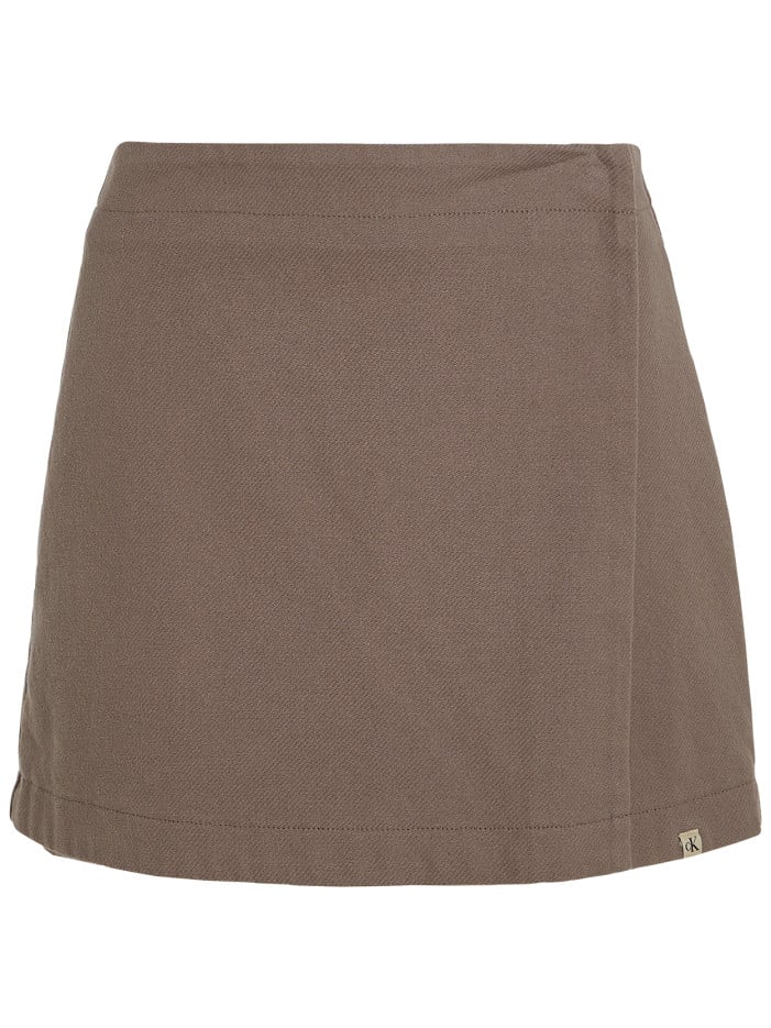 Jupe courte en coton taupe...