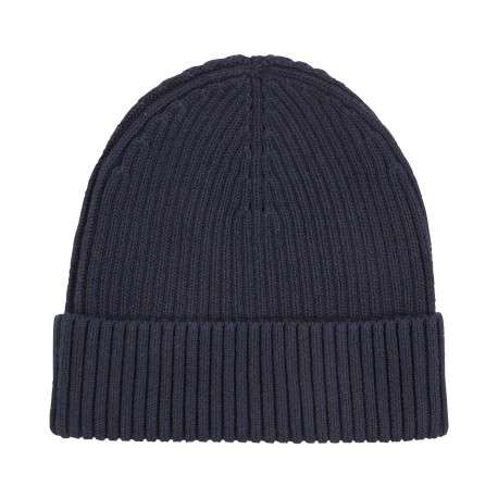 Bonnet en coton marine uni avec nom iconique de la marque à l'avant - Image 4
