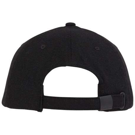 Casquette noire unie avec patch d'authenticité au nom de la marque sur le devant - Image 2