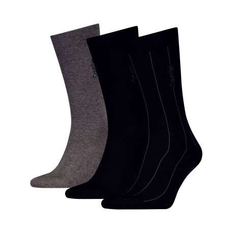 Lot de 3 paires de chaussettes hautes noires unies avec une coupe haute
