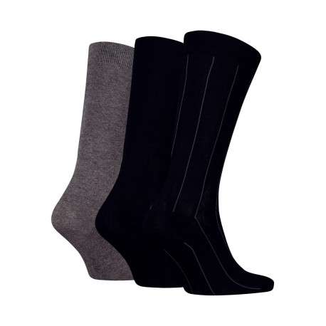 Lot de 3 paires de chaussettes hautes noires unies avec une coupe haute - Image 2
