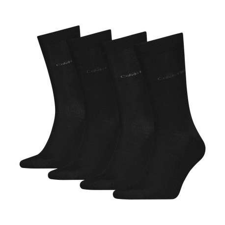 Lot de 4 paires de chaussettes hautes noires unies à coupe haute