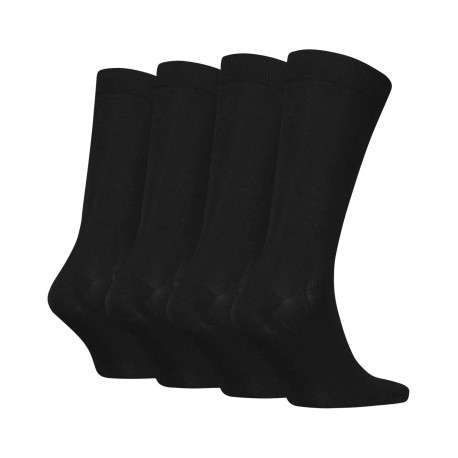 Lot de 4 paires de chaussettes hautes noires unies à coupe haute - Image 2