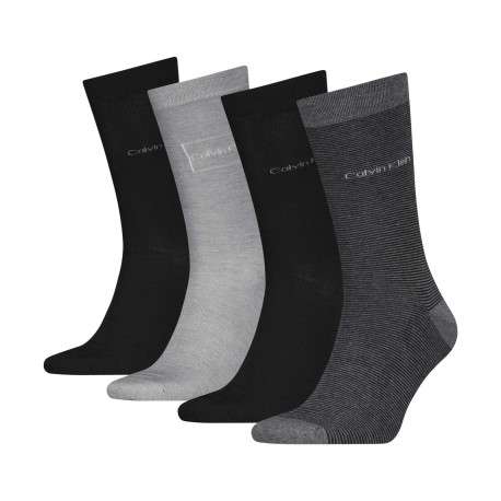Lot de 4 paires de chaussettes hautes grises unies avec une coupe haute