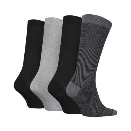 Lot de 4 paires de chaussettes hautes grises unies avec une coupe haute - Image 2