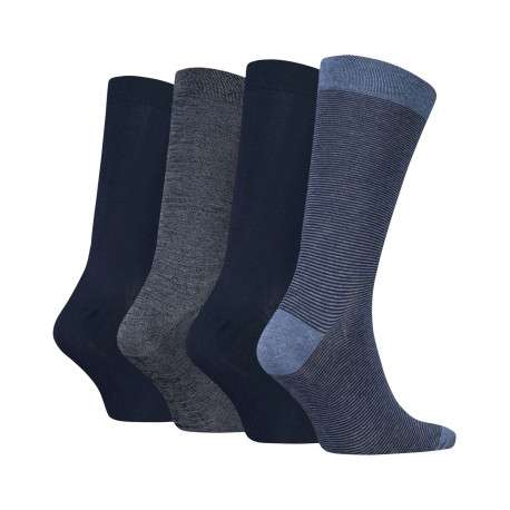 Lot de 4 paires de chaussettes hautes marine unies à coupe haute - Image 2
