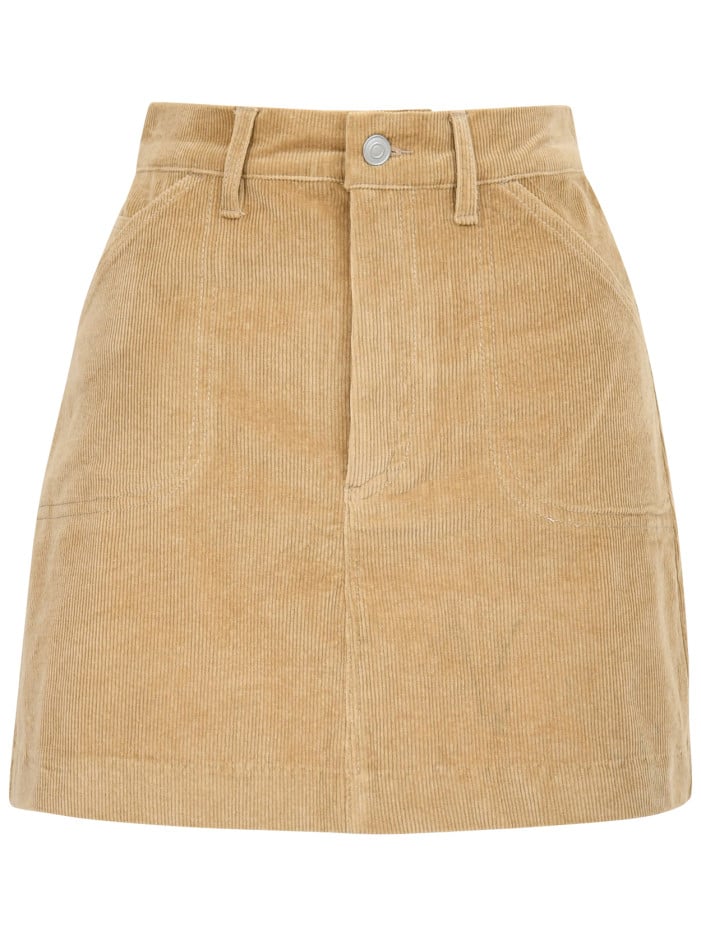 Jupe courte en coton camel...