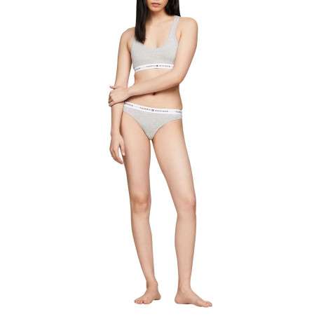 Brassière grise chinée avec des bretelles larges et une bande élastiquée - Image 5