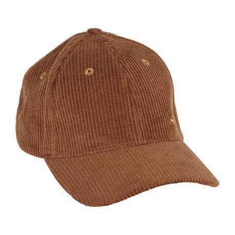 Casquette strapback en coton camel en velours côtelé avec une écriture