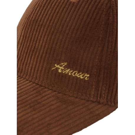 Casquette strapback en coton camel en velours côtelé avec une écriture - Image 2