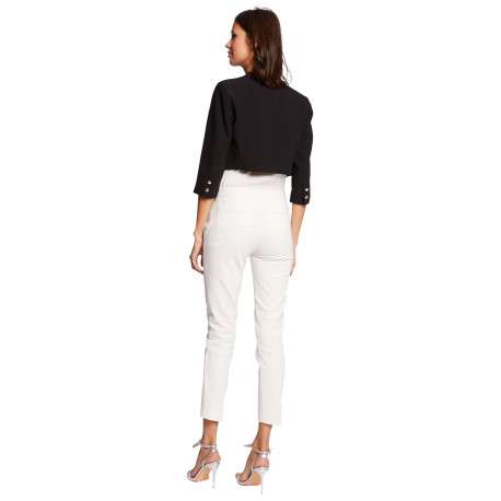 Veste blazer noire unie avec une coupe droite et des manches longues - Image 2
