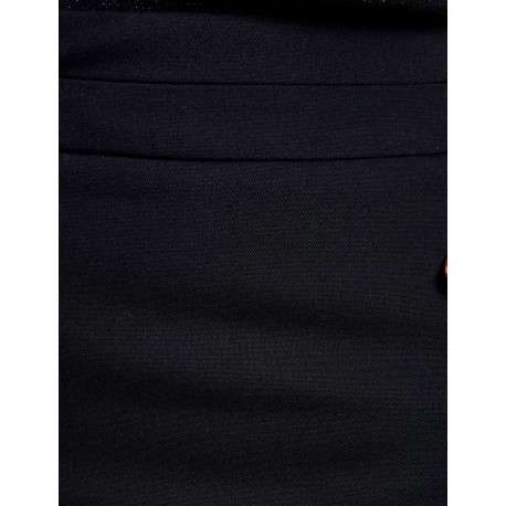 Chino marine uni avec une coupe slim et un bouton de fermeture en doré - Image 6