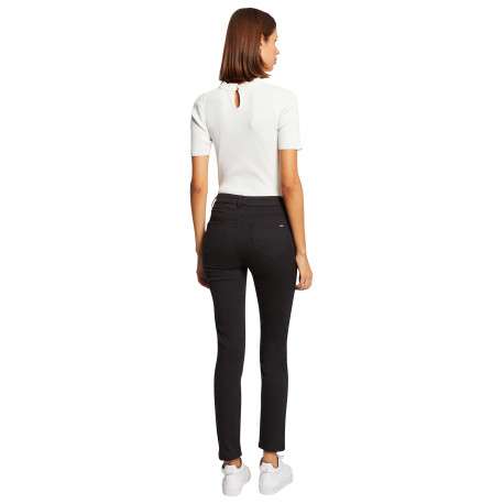 Chino noir uni avec une coupe slim et une fermeture zippée à bouton - Image 2
