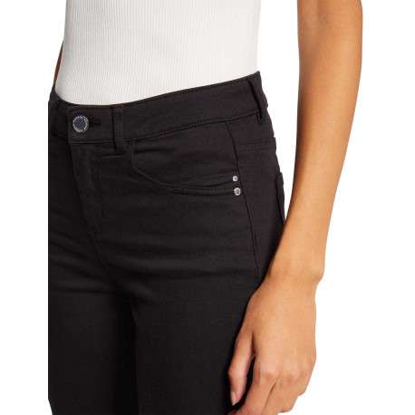 Chino noir uni avec une coupe slim et une fermeture zippée à bouton - Image 3