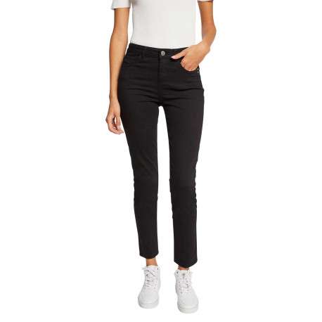 Chino noir uni avec une coupe slim et une fermeture zippée à bouton - Image 4