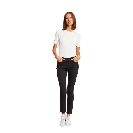 Chino noir uni avec une coupe slim et une fermeture zippée à bouton - Image 5