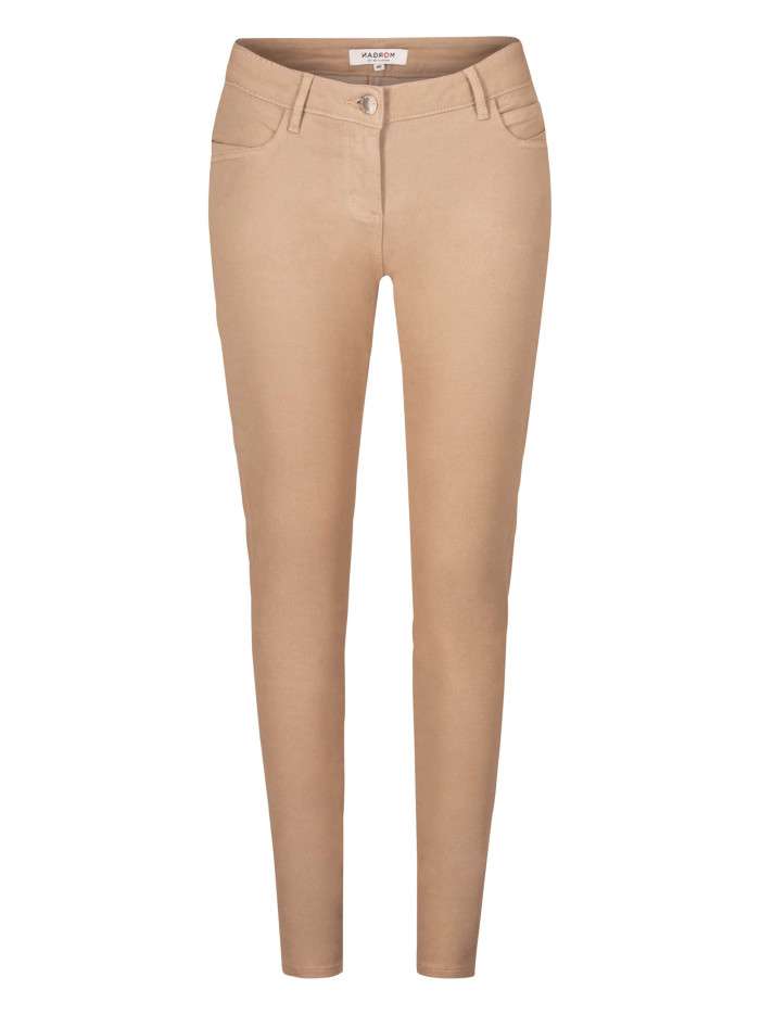 Pantalon 5 Poches beige uni...