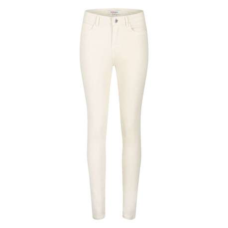 Chino écru uni avec une coupe slim et des passants au niveau de la taille