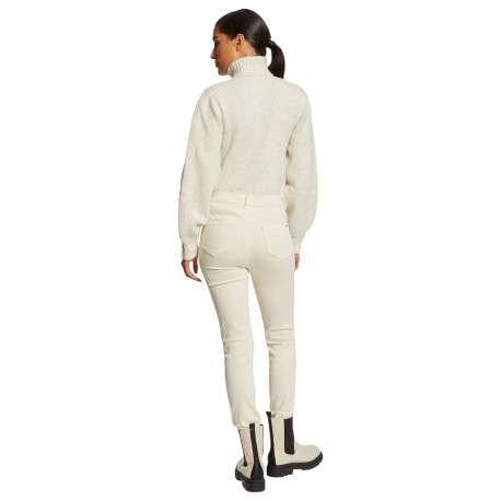 Chino écru uni avec une coupe slim et des passants au niveau de la taille - Image 2