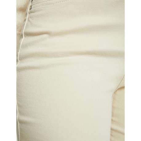 Chino écru uni avec une coupe slim et des passants au niveau de la taille - Image 4