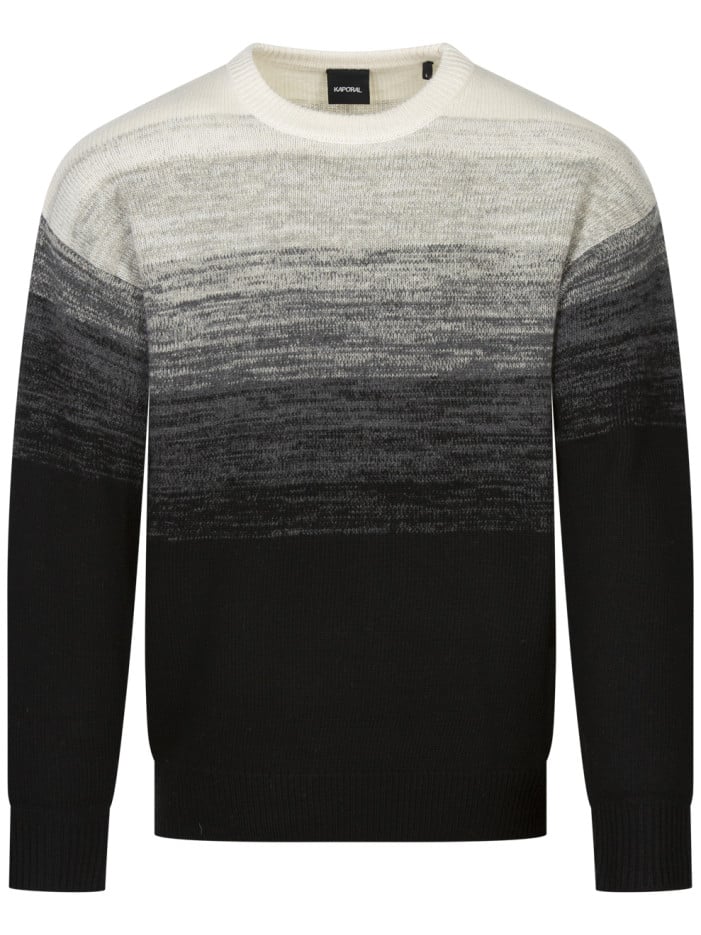 Pull noir en maille côtelée...