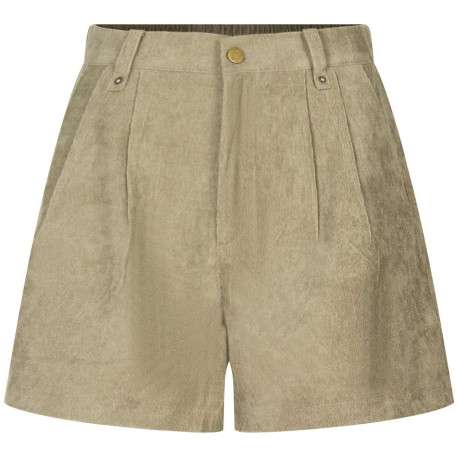 Short chino kaki en velours avec une coupe large et une taille élastiquée