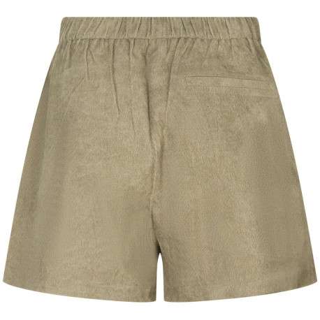 Short chino kaki en velours avec une coupe large et une taille élastiquée - Image 2