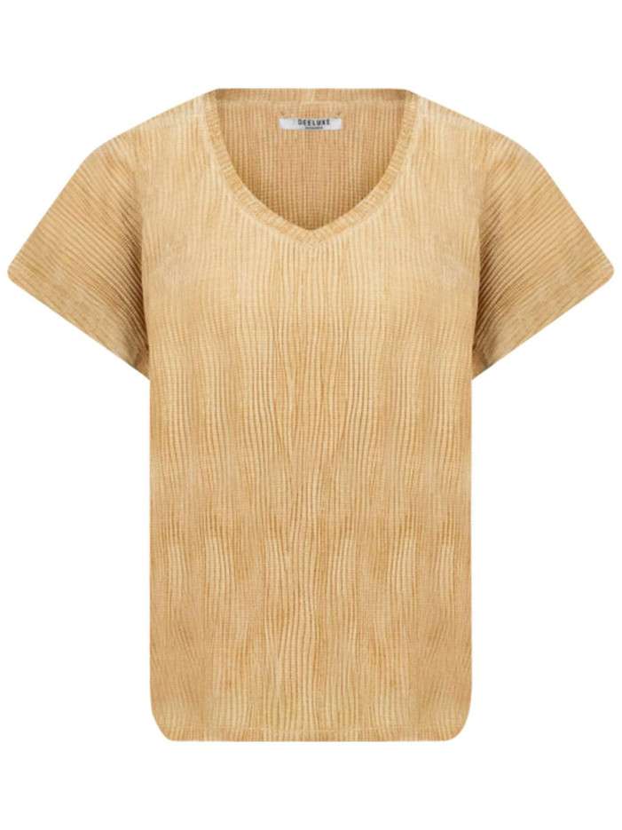 T-shirt beige uni droit à...