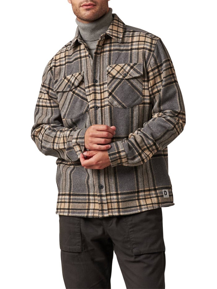 Chemise grise à carreaux...