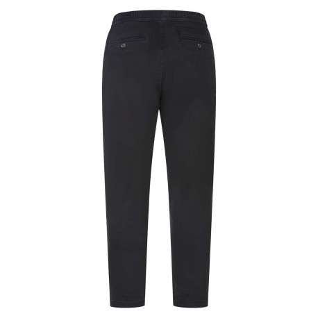 Pantalon en coton mélangé nuit uni avec un lien de serrage et une coupe droite - Image 2