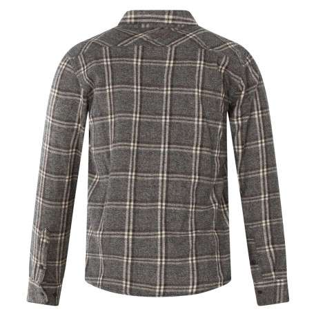 Chemise en coton noire à carreaux avec une coupe droite et un col français - Image 2