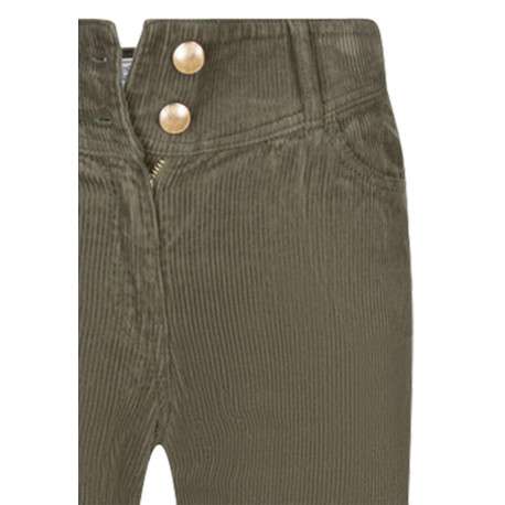 Pantalon 5 Poches en coton kaki et en velours côtelé avec une coupe bootcut - Image 3