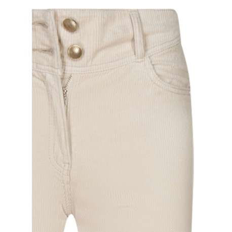 Pantalon 5 Poches en coton beige et en velours côtelé avec une coupe bootcut - Image 3