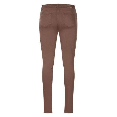 Pantalon 5 Poches chocolat uni avec une coupe bootcut et patch de la marque - Image 6