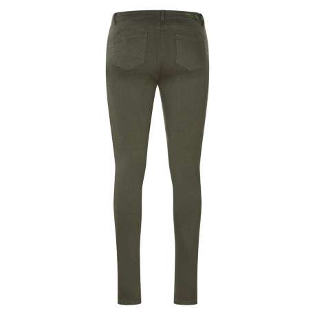 Pantalon 5 Poches kaki uni à coupe slim avec poches plaquées arrière - Image 2