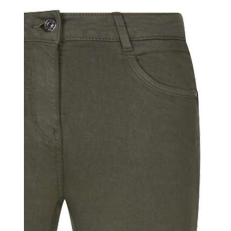 Pantalon 5 Poches kaki uni à coupe slim avec poches plaquées arrière - Image 3