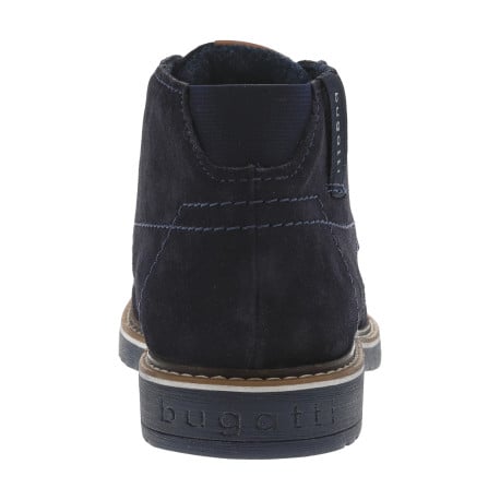 Bottines bleues marine en cuir à talon décroché bas avec lacets ronds - Image 6