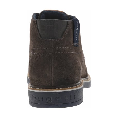 Bottines en croûte de cuir anthracite à talon plat et à lacets ronds bicolores - Image 6