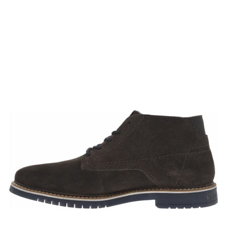 Bottines en croûte de cuir anthracite à talon plat et à lacets ronds bicolores - Image 2