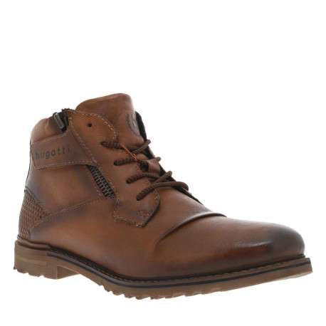 Bottines en cuir cognac pourvues de lacets ronds avec semelle à talon plat - Image 9
